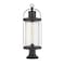 Z-Lite Roundhouse 1 Light Outdoor Pier Mounted Fixture, Black And Clear Seedy 569PHB-553PM-BK - alternate 1